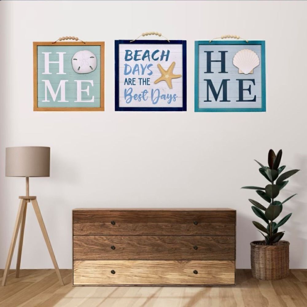 NWT Set of 3 Gorgeous Shore Living Nautical Accent Framed Wall Decor 13”x 11”